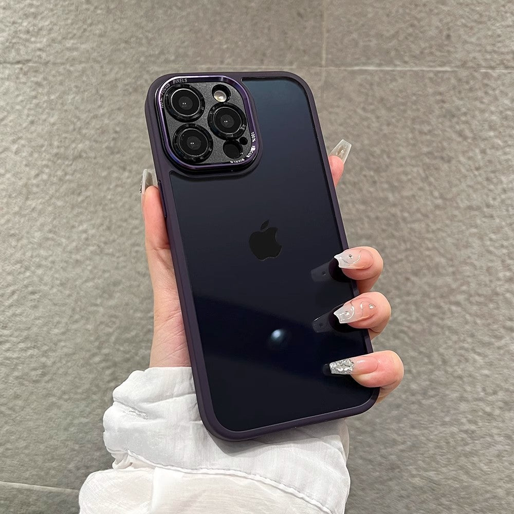 Metal Lens Transparent Magnetic Case for iPhone 15 Pro Max